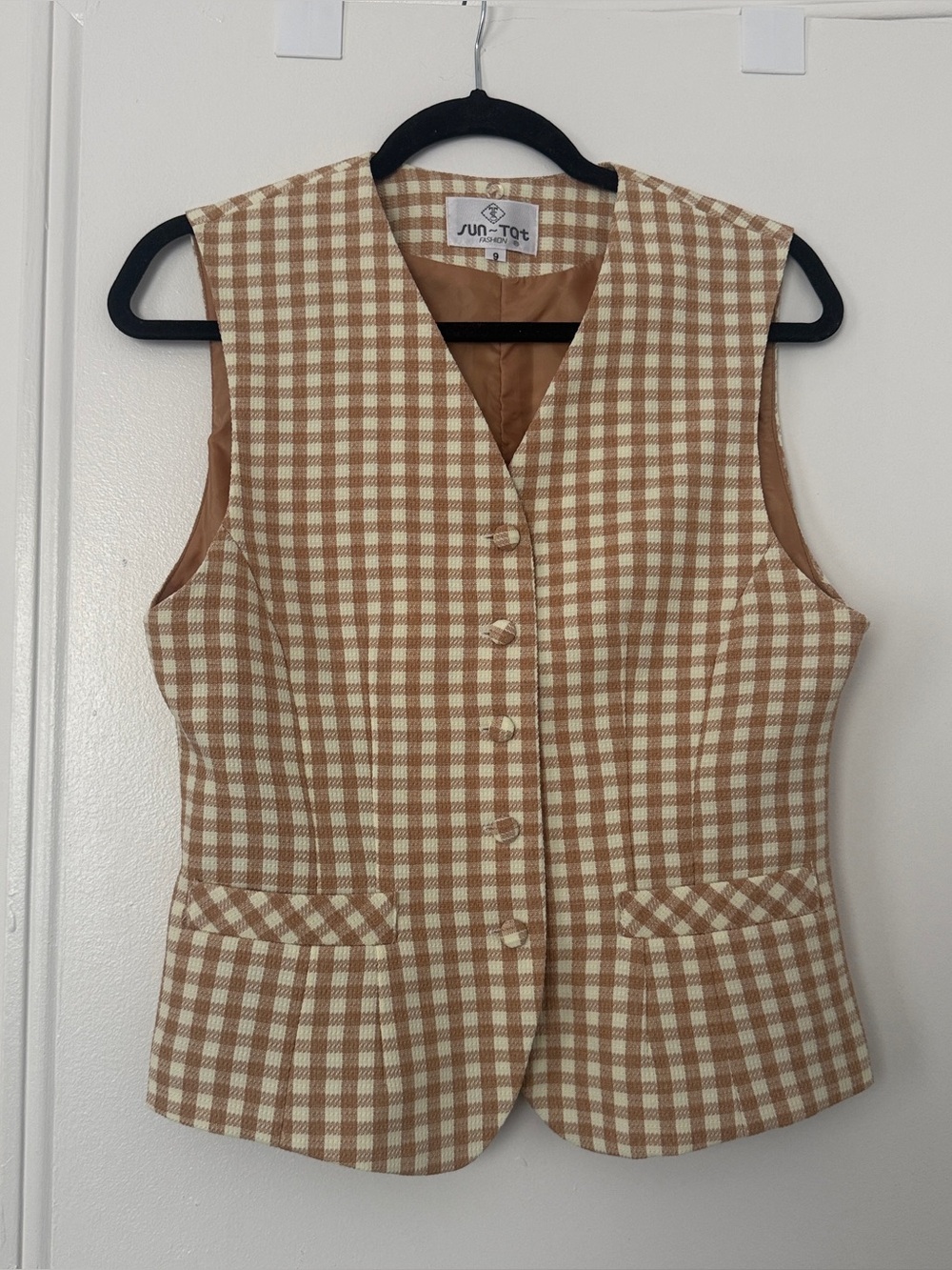 Vintage cottagecore Plaid Women's Vest